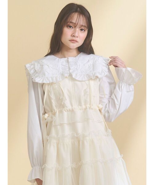 新品タグ付きmerry jennyメリージェニーribbonフリルカラーブラウス ribbonフリルカラーブラウス（シャツ/ブラウス）｜merry jenny（メリー