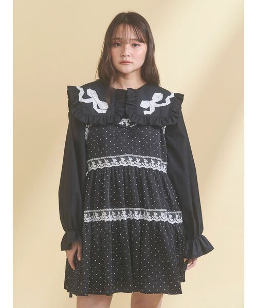 ribbonフリルカラーブラウス（シャツ/ブラウス）｜merry jenny（メリー