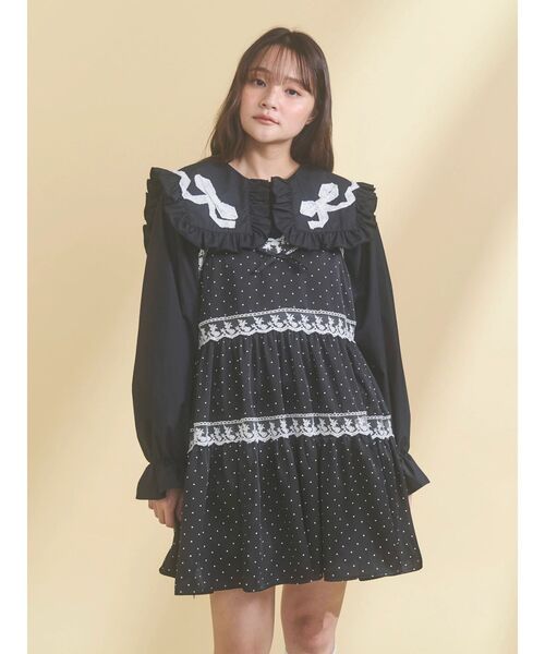 ribbonフリルカラーブラウス（シャツ/ブラウス）｜merry jenny（メリー