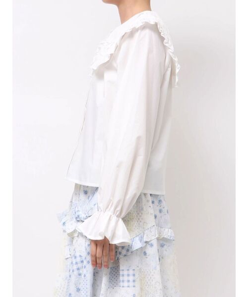 merry jenny(メリージェニー)の「ribbonフリルカラーブラウス(シャツ/ブラウス・レディース・ブラック/オフホワイト・FREE)」の15枚目の写真