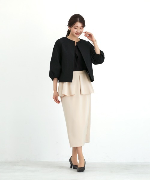 White Collection（ホワイトコレクション）の「【 ディテールで魅せる 】 ダブルクロス・タックフリルボウタイブラウス（シャツ/ブラウス・レディース・ブラック/アイボリー/ネイビー・S/L/M）」の14枚目の写真