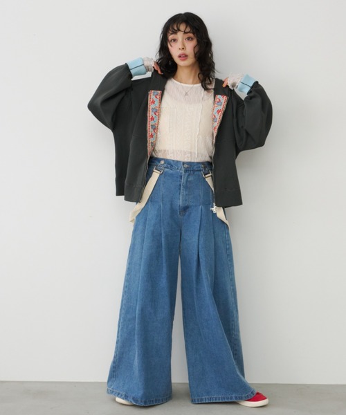 Unitage（ユニテージ）の「チロルテープニットパーカー（パーカー・レディース・チャコールグレー/グレー/ピンク/アイボリー・FREE）」の19枚目の写真