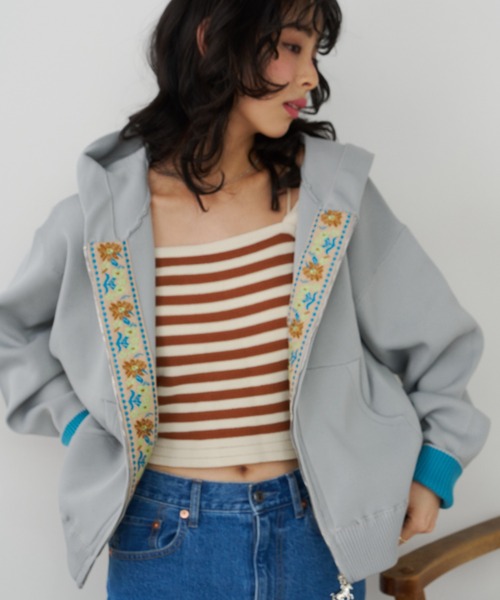 Unitage（ユニテージ）の「チロルテープニットパーカー（パーカー・レディース・チャコールグレー/グレー/ピンク/アイボリー・FREE）」の21枚目の写真