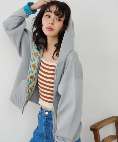 Unitage（ユニテージ）の「チロルテープニットパーカー（パーカー・レディース・チャコールグレー/グレー/ピンク/アイボリー・FREE）」の20枚目の写真