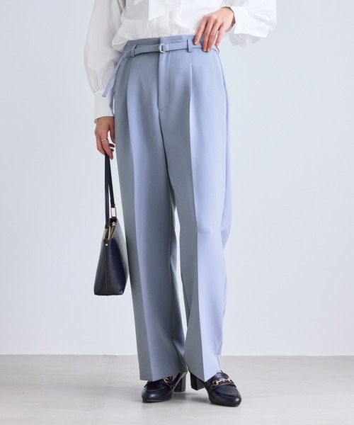 ROPE' PICNIC(ロペピクニック)の「【WEB限定カラー】360°ウルトラストレッチ ワイドパンツ/花粉ガード・入卒式・セットアップ対応(その他パンツ・レディース・ネイビー/ベージュ系その他/ブルー系その他5/ブラック・S/L/M)」の4枚目の写真