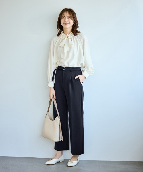 ROPE' PICNIC(ロペピクニック)の「【WEB限定カラー】360°ウルトラストレッチ ワイドパンツ/花粉ガード・入卒式・セットアップ対応(その他パンツ・レディース・ネイビー/ベージュ系その他/ブルー系その他5/ブラック・S/L/M)」の22枚目の写真