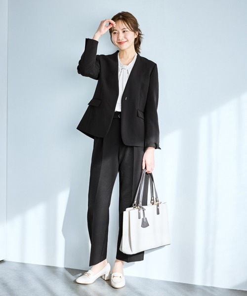 ROPE' PICNIC(ロペピクニック)の「【WEB限定カラー】360°ウルトラストレッチ ワイドパンツ/花粉ガード・入卒式・セットアップ対応(その他パンツ・レディース・ネイビー/ベージュ系その他/ブルー系その他5/ブラック・S/L/M)」の5枚目の写真