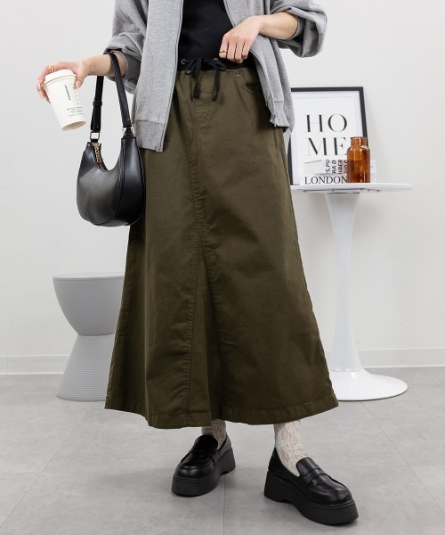 RCD(アールシーディー)の「ストレッチツイル ロングスカート(スカート・レディース・ベージュ/ブラック/カーキ・M/L/3L/4L/LL)」の7枚目の写真