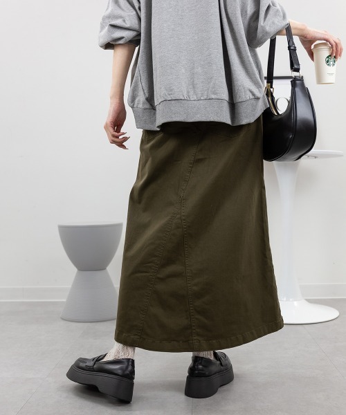 RCD(アールシーディー)の「ストレッチツイル ロングスカート(スカート・レディース・ベージュ/ブラック/カーキ・M/L/3L/4L/LL)」の9枚目の写真