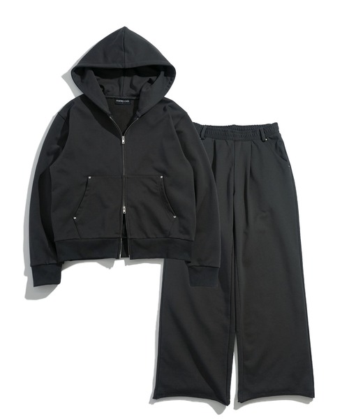 Starting Over（スターティングオーバー）の「double zip short length loopback hoodie/ダブルジップ ショートレングス 裏毛 パーカー（パーカー・メンズ・ブラック/カモフラージュ/チャコールグレー・M/L）」の11枚目の写真