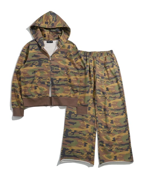 Starting Over（スターティングオーバー）の「double zip short length loopback hoodie/ダブルジップ ショートレングス 裏毛 パーカー（パーカー・メンズ・ブラック/カモフラージュ/チャコールグレー・M/L）」の12枚目の写真