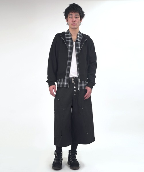 Starting Over（スターティングオーバー）の「double zip short length loopback hoodie/ダブルジップ ショートレングス 裏毛 パーカー（パーカー・メンズ・ブラック/カモフラージュ/チャコールグレー・M/L）」の16枚目の写真