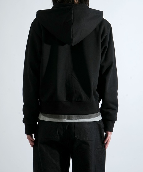 Starting Over（スターティングオーバー）の「double zip short length loopback hoodie/ダブルジップ ショートレングス 裏毛 パーカー（パーカー・メンズ・ブラック/カモフラージュ/チャコールグレー・M/L）」の22枚目の写真