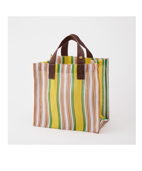 LILA&FLEUR（リラアンドフルール）の「Box Tote Bag（トートバッグ・レディース・イエロー系/ホワイト×グリーン/ブルー系/マルチ/ホワイト×ネイビー/グリーン×オレンジ・MEDIUM）」の5枚目の写真