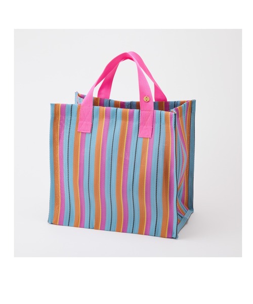 LILA&FLEUR（リラアンドフルール）の「Box Tote Bag（トートバッグ・レディース・イエロー系/ホワイト×グリーン/ブルー系/マルチ/ホワイト×ネイビー/グリーン×オレンジ・MEDIUM）」の6枚目の写真