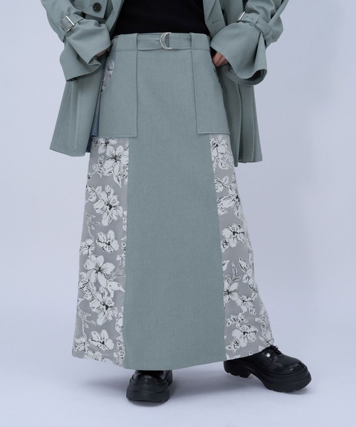 HARE（ハレ）の「フラワーキリカエナロースカート(HARE)（スカート・レディース・ブラック/ライトブルー・FREE）」の11枚目の写真