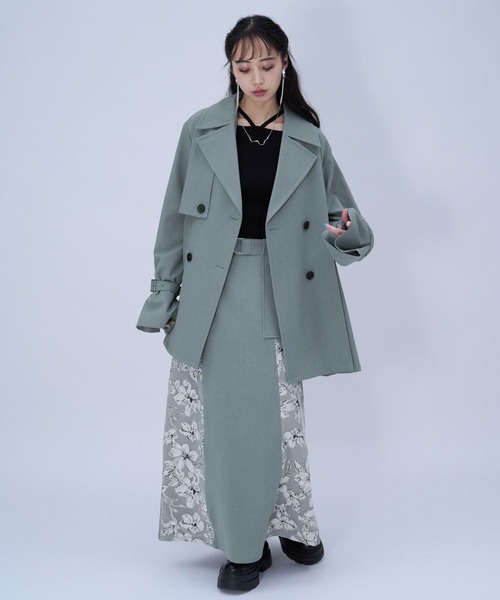 HARE（ハレ）の「フラワーキリカエナロースカート(HARE)（スカート・レディース・ブラック/ライトブルー・FREE）」の6枚目の写真