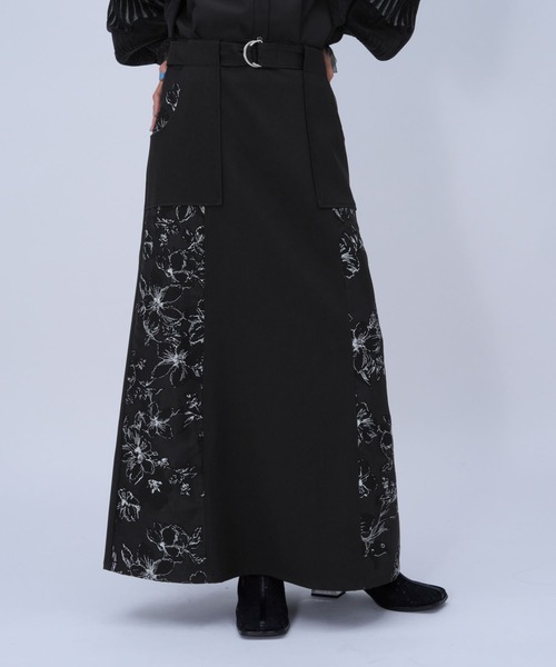HARE（ハレ）の「フラワーキリカエナロースカート(HARE)（スカート・レディース・ブラック/ライトブルー・FREE）」の8枚目の写真