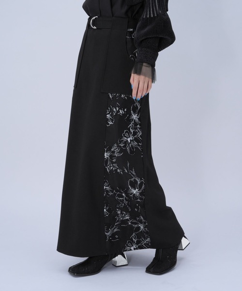 HARE（ハレ）の「フラワーキリカエナロースカート(HARE)（スカート・レディース・ブラック/ライトブルー・FREE）」の9枚目の写真