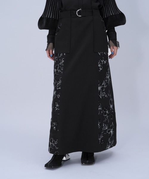 HARE（ハレ）の「フラワーキリカエナロースカート(HARE)（スカート・レディース・ブラック/ライトブルー・FREE）」の10枚目の写真