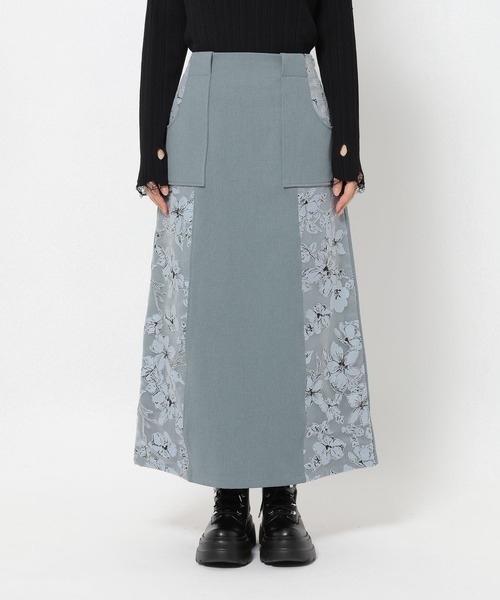 HARE（ハレ）の「フラワーキリカエナロースカート(HARE)（スカート・レディース・ブラック/ライトブルー・FREE）」の22枚目の写真