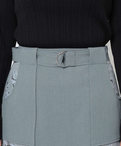 HARE（ハレ）の「フラワーキリカエナロースカート(HARE)（スカート・レディース・ブラック/ライトブルー・FREE）」の16枚目の写真