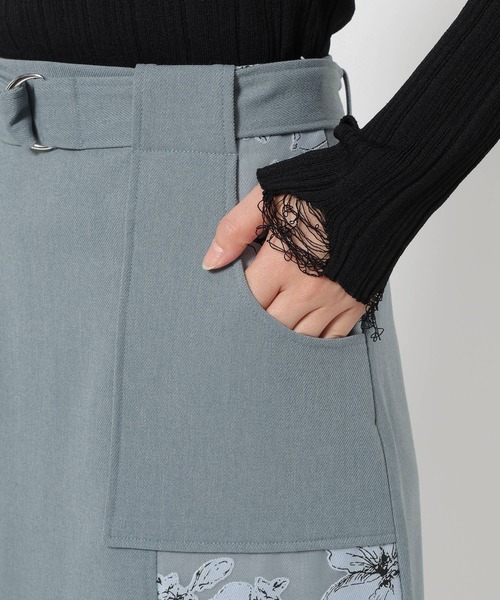 HARE（ハレ）の「フラワーキリカエナロースカート(HARE)（スカート・レディース・ブラック/ライトブルー・FREE）」の17枚目の写真