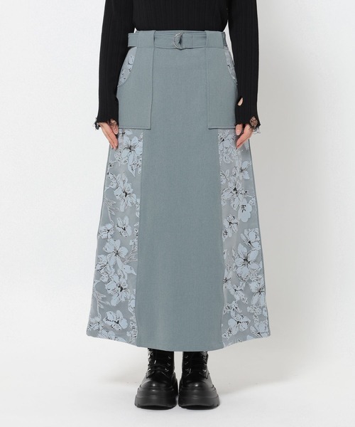 HARE（ハレ）の「フラワーキリカエナロースカート(HARE)（スカート・レディース・ブラック/ライトブルー・FREE）」の13枚目の写真