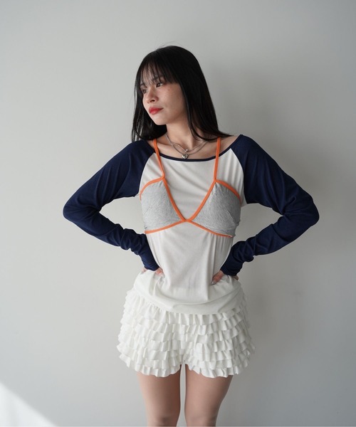 SANSeLF(サンセルフ)の「【SANSeLF】バッククロスダブルストラップビスチェ saw26s014(その他トップス・レディース・オレンジ/グレー/グリーン・FREE)」の6枚目の写真