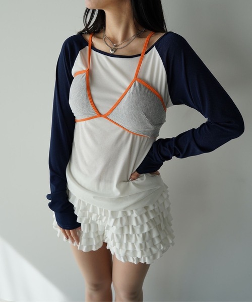 SANSeLF(サンセルフ)の「【SANSeLF】バッククロスダブルストラップビスチェ saw26s014(その他トップス・レディース・オレンジ/グレー/グリーン・FREE)」の8枚目の写真