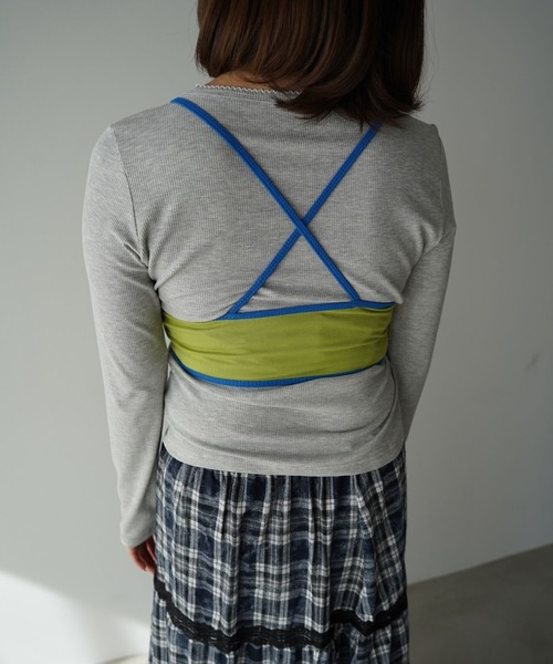 SANSeLF(サンセルフ)の「【SANSeLF】バッククロスダブルストラップビスチェ saw26s014(その他トップス・レディース・オレンジ/グレー/グリーン・FREE)」の12枚目の写真