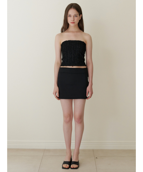 KINDABABY(カインダベイビー)の「lacy petal tube top - black(その他トップス・レディース・ブラック・FREE)」の2枚目の写真