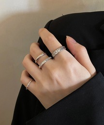 mul.（ムル）の「【456801】シンプルシルバーリング4点セット(RZ)（リング）」