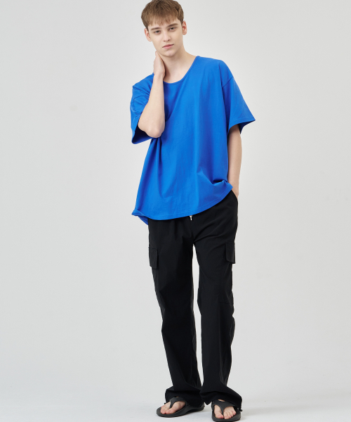 THE-ABON（エイボン）の「クールワイドスパンストリングカーゴパンツクリームベージュ（スウェットパンツ・メンズ・その他・M/L/2XL/XL）」の2枚目の写真