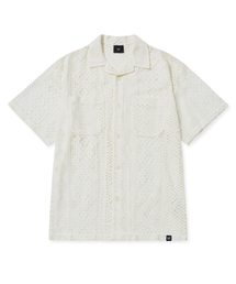 CROCHET OPEN COLLAR SHIRTS - IVORY