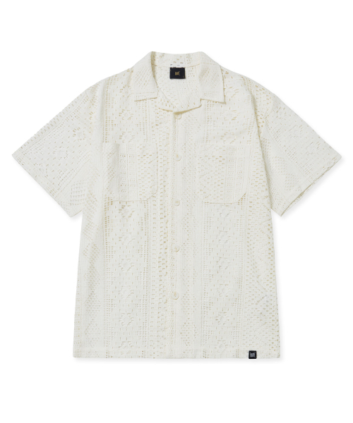 BROWNBREATH(ブラウンブレス)の「CROCHET OPEN COLLAR SHIRTS - IVORY(シャツ/ブラウス・レディース・その他・S/M/L/XL)」の1枚目の写真