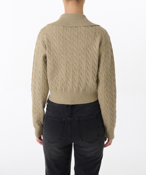 MUSINSA STANDARD WOMAN（ムシンサスタンダードウーマン）の「ウィメンズケーブルニットジップアップ[ベージュ]（ニット/セーター・レディース・その他・LARGE/MEDIUM/SMALL/X-SMALL）」の7枚目の写真