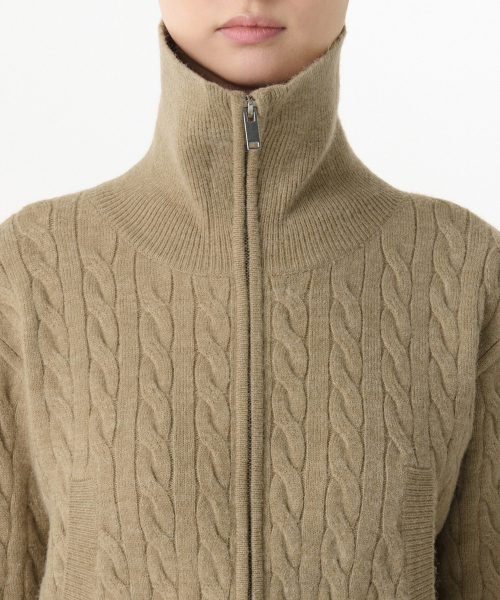 MUSINSA STANDARD WOMAN（ムシンサスタンダードウーマン）の「ウィメンズケーブルニットジップアップ[ベージュ]（ニット/セーター・レディース・その他・LARGE/MEDIUM/SMALL/X-SMALL）」の8枚目の写真