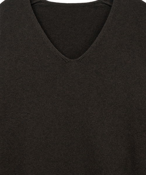 NOIRER（ノイア）の「カシミヤコットンディープVネックニット（ディープブラウン）（ニット/セーター・メンズ・その他・48/50/52）」の4枚目の写真