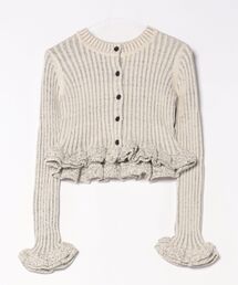 CLANE | CLANE W FACE SHORT FRILLED KNIT TOPS(ニット/セーター)