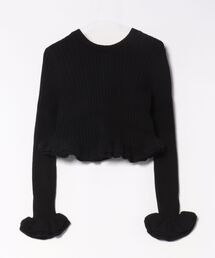 CLANE（クラネ）の「CLANE W FACE SHORT FRILLED KNIT TOPS（ニット
