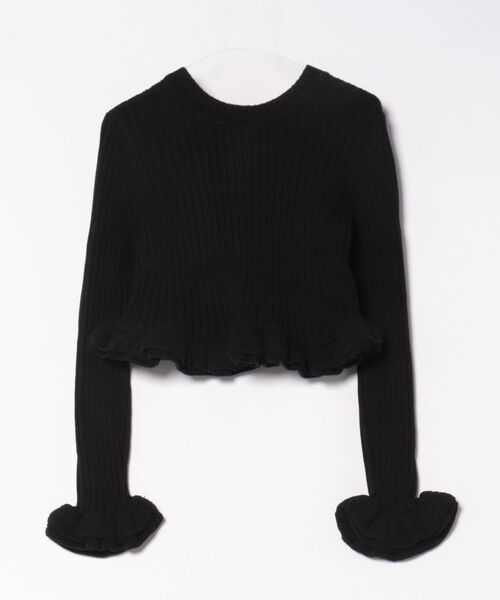 CLANE W FACE SHORT FRILLED KNIT TOPS（ニット/セーター）｜CLANE
