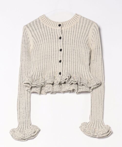 CLANE W FACE SHORT FRILLED KNIT TOPS（ニット/セーター）｜CLANE