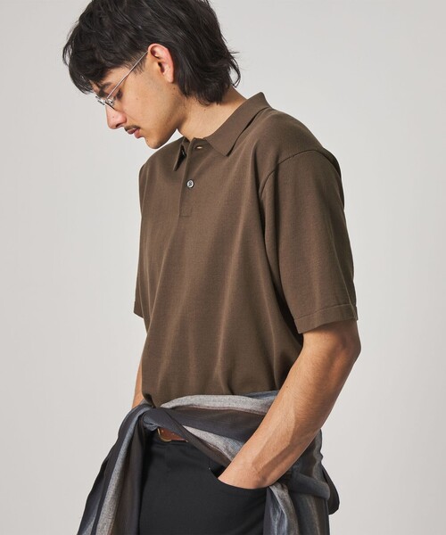 Steven Alan（スティーブンアラン）の「＜Steven Alan＞ ハイツイスト  ニット ショートスリーブ ポロシャツ NARROW（ニット/セーター・メンズ・モカ/その他1/ブラック・L/S/M/XL）」の6枚目の写真