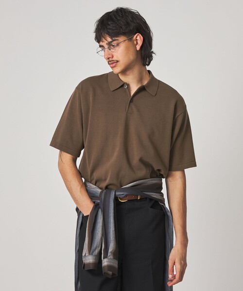 Steven Alan（スティーブンアラン）の「＜Steven Alan＞ ハイツイスト  ニット ショートスリーブ ポロシャツ NARROW（ニット/セーター・メンズ・モカ/その他1/ブラック・L/S/M/XL）」の7枚目の写真