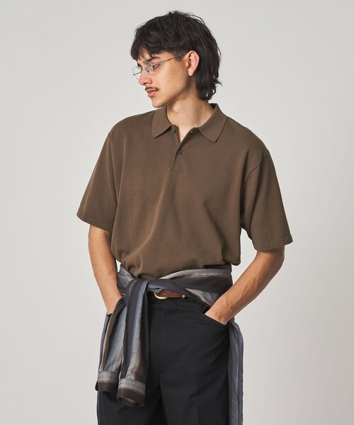Steven Alan（スティーブンアラン）の「＜Steven Alan＞ ハイツイスト  ニット ショートスリーブ ポロシャツ NARROW（ニット/セーター・メンズ・モカ/その他1/ブラック・L/S/M/XL）」の9枚目の写真