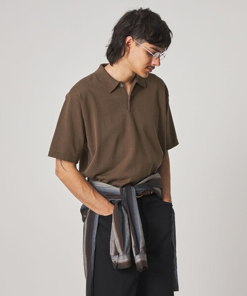 Steven Alan（スティーブンアラン）の「＜Steven Alan＞ ハイツイスト  ニット ショートスリーブ ポロシャツ NARROW（ニット/セーター・メンズ・モカ/その他1/ブラック・L/S/M/XL）」の10枚目の写真