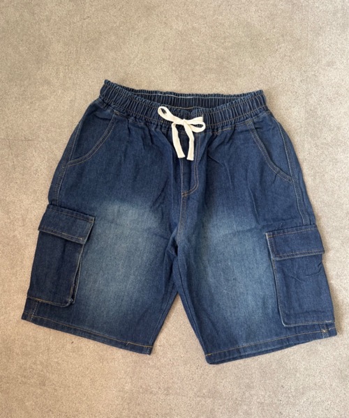 SHEPP(シープ)の「【26年春新作】【UNISEX】ワイドシルエット デニム カーゴハーフパンツ / バミューダパンツ(デニムパンツ・メンズ・ブラック/ライトブルー/インディゴブルー・L/M)」の9枚目の写真