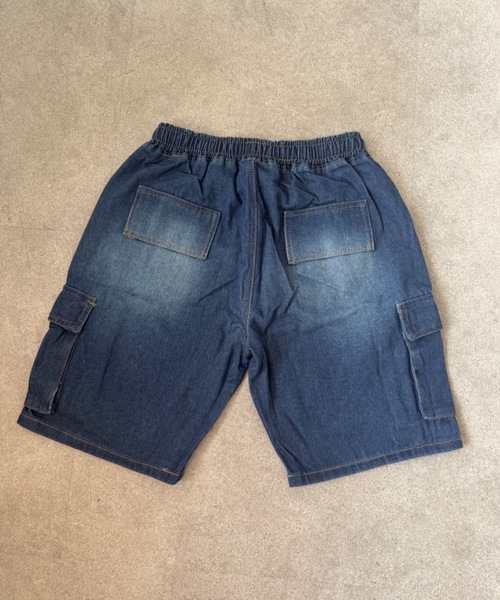 SHEPP(シープ)の「【26年春新作】【UNISEX】ワイドシルエット デニム カーゴハーフパンツ / バミューダパンツ(デニムパンツ・メンズ・ブラック/ライトブルー/インディゴブルー・L/M)」の16枚目の写真