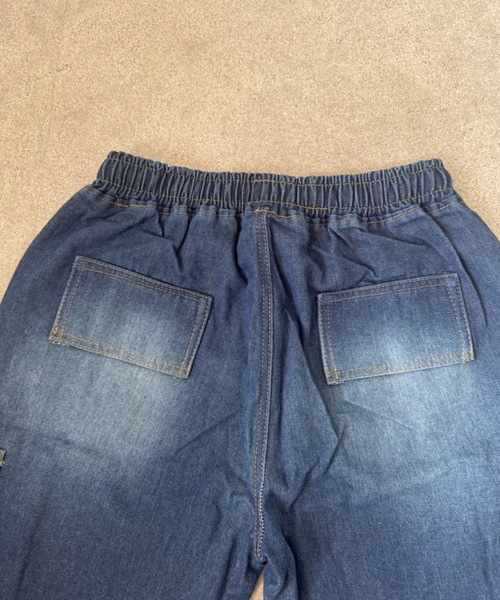 SHEPP(シープ)の「【26年春新作】【UNISEX】ワイドシルエット デニム カーゴハーフパンツ / バミューダパンツ(デニムパンツ・メンズ・ブラック/ライトブルー/インディゴブルー・L/M)」の17枚目の写真